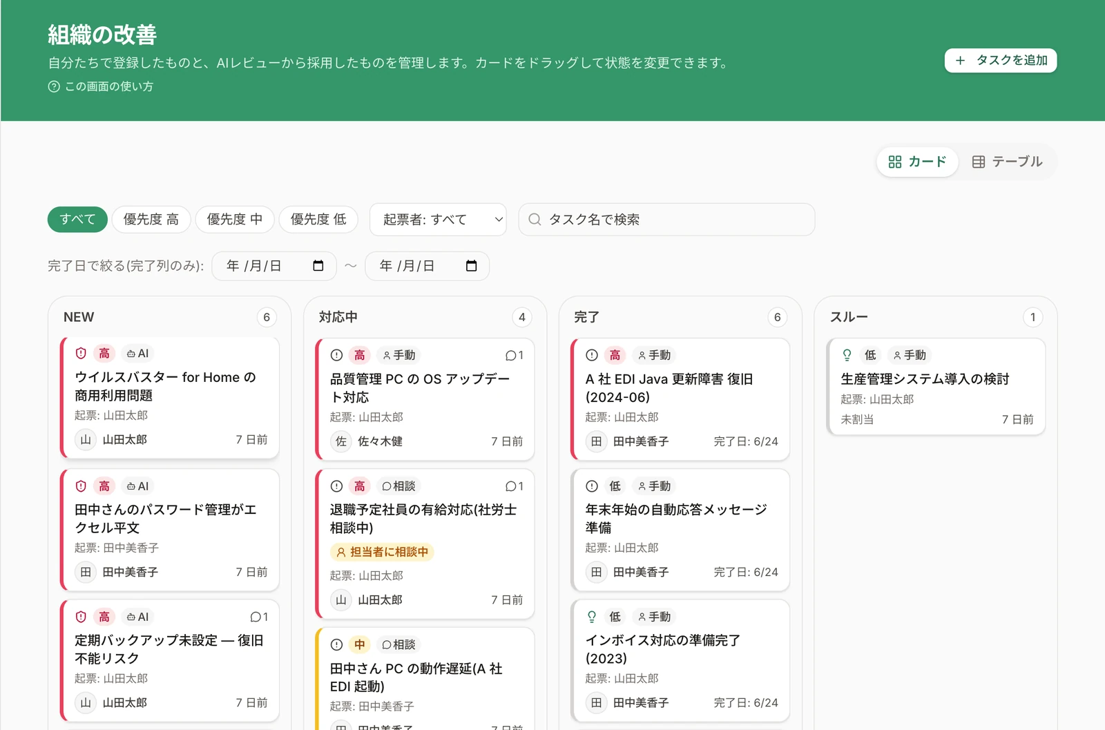 AI情シス 改善点ボード